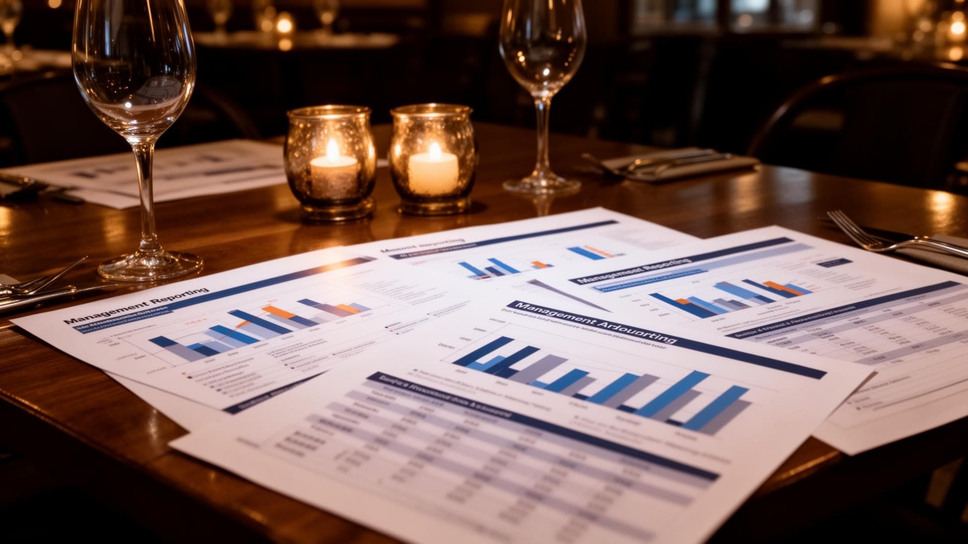 Management reports on a restaurant table